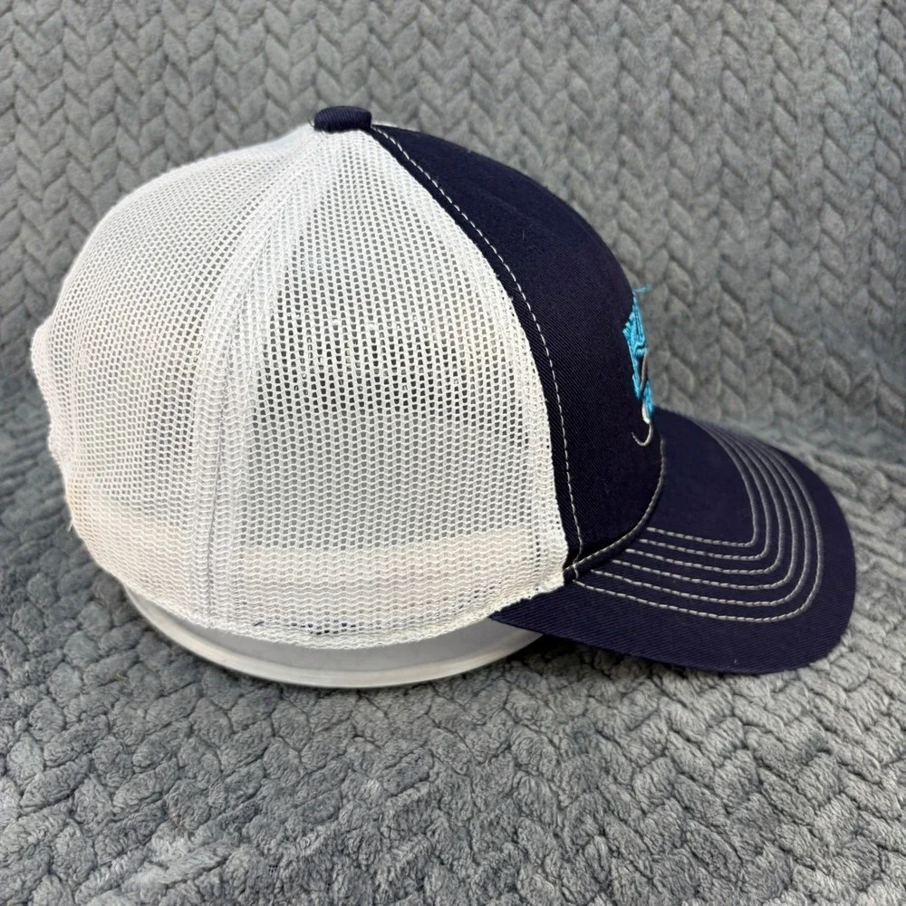 Embassy Joplin Regional Stockyards Trucker Hat Navy Blue White Mesh Snapback Cap
